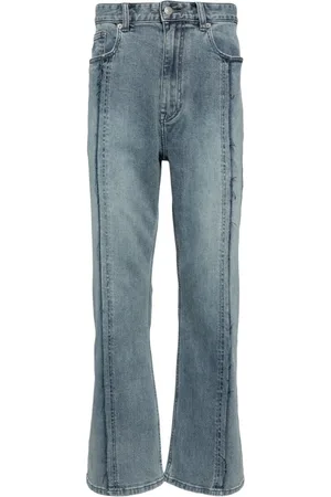 Izzue Exposed-seam straight-leg jeans