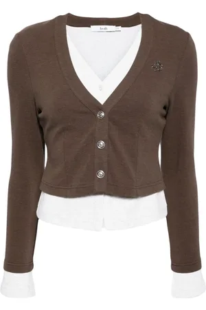 B+AB Logo-appliqué layered cardigan