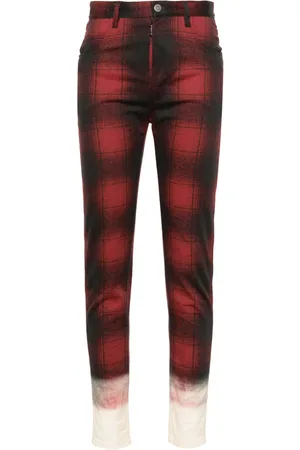 Maison Margiela Tartan-check tapered trousers
