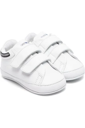 Emporio Armani Touch-strap leather sneakers
