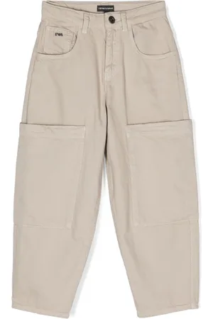 Emporio Armani Logo-plaque wide-leg jeans