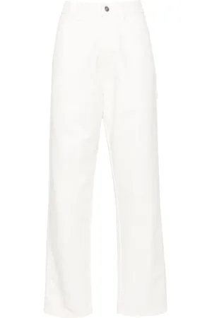 HOMMEGIRLS Straight-leg canvas cotton trousers