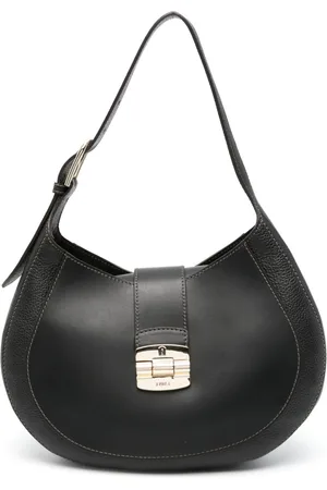 Furla Logo-debossed leather shoulder bag