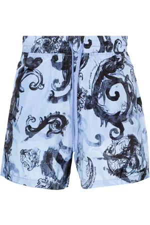 VERSACE Watercolour Couture-print deck shorts