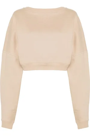 Saint Laurent Logo-embroidered cropped sweatshirt