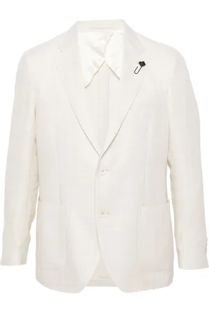 LARDINI Basket-weave single-breasted blazer