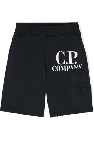 C.P. Company Logo-print cotton track shorts
