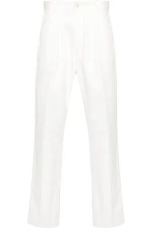 Fursac Pleated cotton slim-fit trousers
