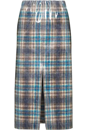 Maison Margiela X Pendleton checked lacquered skirt