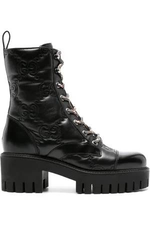 gucci leather combat boots