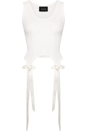 Simone Rocha Easy Bow Tails cotton tank top