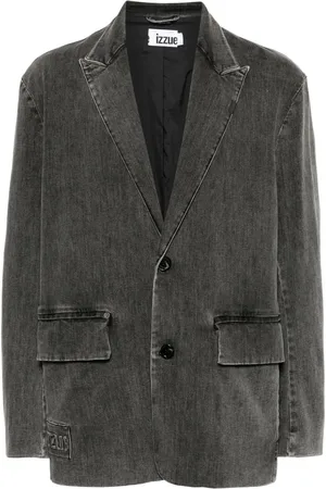 Izzue Peak-lapels denim blazer