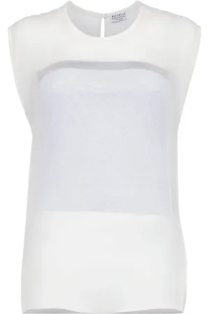 Brunello Cucinelli Sheer sleeveless blouse