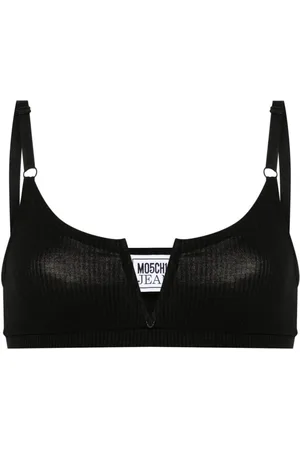 Moschino V-ring fine-ribbed bra