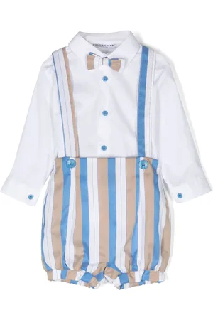 COLORICHIARI Striped cotton shorts set
