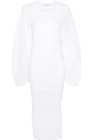 Stella McCartney Plissé fine-knit midi dress