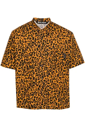 Palm Angels Leopard-print poplin shirt