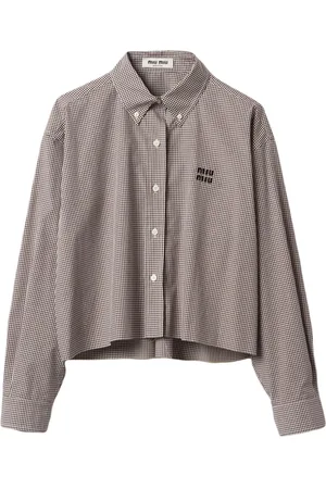 Miu Miu Gingham cropped cotton shirt