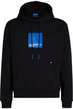 Karl Lagerfeld Box-logo organic-cotton hoodie
