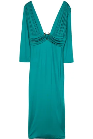 Roberto Cavalli Tiger Tooth-embellished midi dress