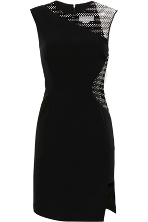 GENNY Panelled crystal-embellished minidress