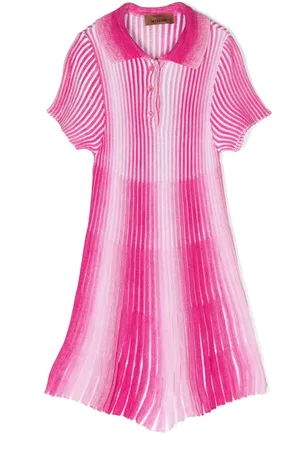 Missoni Gradient-effect ribbed polo dress