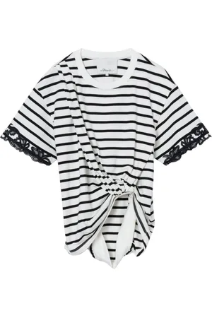 3.1 Phillip Lim Lace-trim draped T-shirt