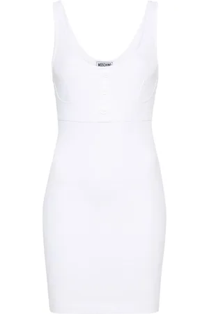 Moschino Scoop-neck ribbed-knit minidress