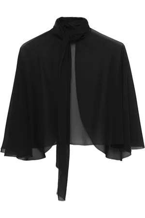 Prada Cape-style georgette blouse
