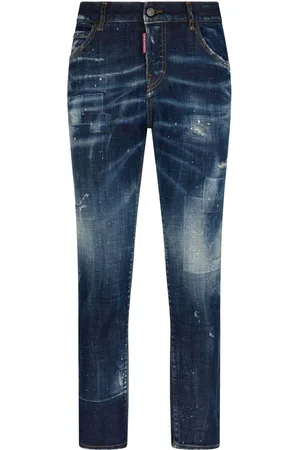Dsquared2 Logo-patch cotton-blend tapered jeans