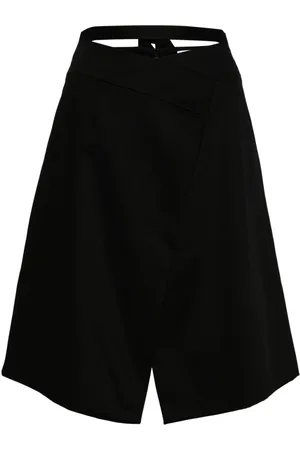 Patou Wraparound gabardine midi skirt