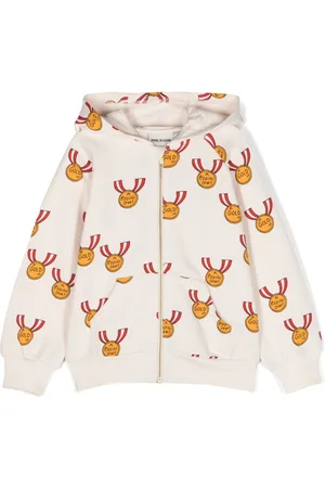 Mini Rodini Medals-print zip-up hoodie