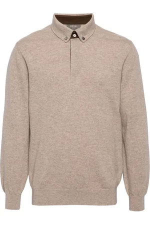N.PEAL Long-sleeve knitted polo shirt