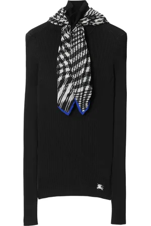 Burberry Scarf-detail ribbed jumper
