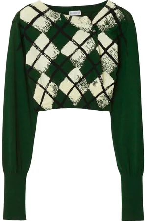 Burberry Argyle fine-knit cropped jumper