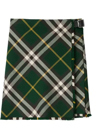 Burberry Check-pattern wool skirt