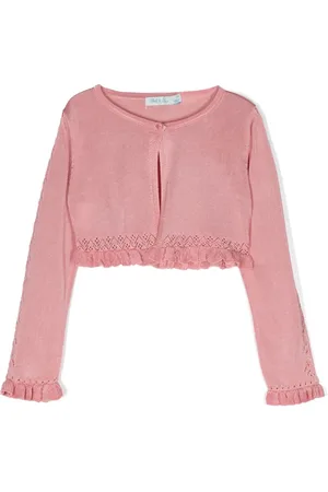 Abel & Lula Pointelle-knit cropped cardigan