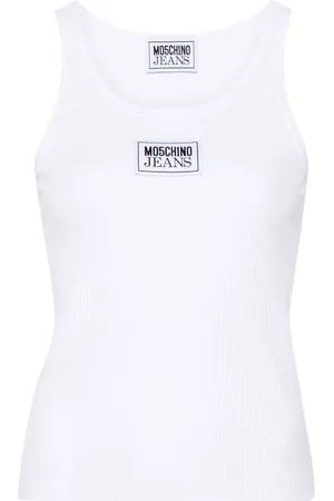Moschino Logo-patch ribbed tank top