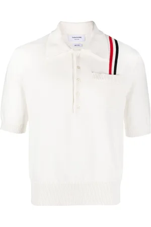 Thom Browne RWB-stripe knitted polo shirt