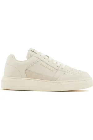 Emporio Armani Logo-embossed leather sneakers