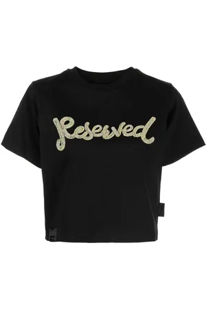 Izzue Reserved beaded cropped T-shirt