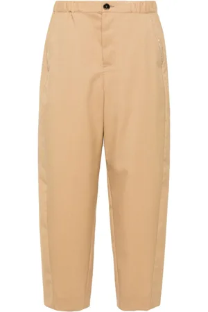 Marni Logo-embroidered tapered trousers