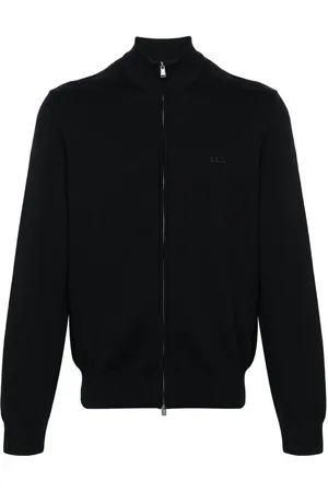 HUGO BOSS High-neck cotton cardigan