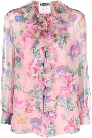 Moschino Floral-print ruffled blouse