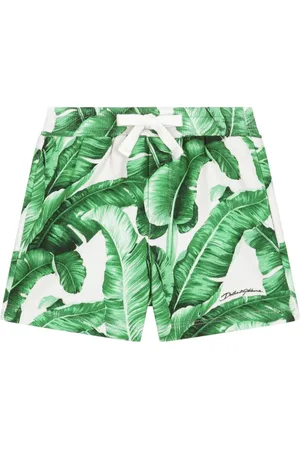 Dolce & Gabbana Leaf-print cotton shorts