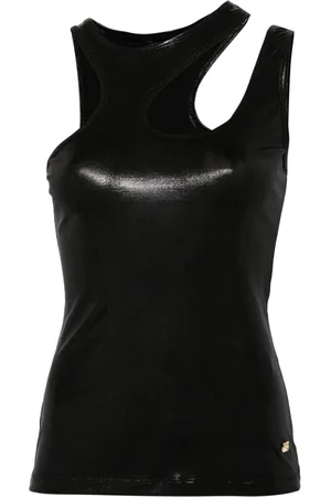 Roberto Cavalli Cut-out lamé top