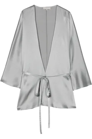 ANTONELLI Tied-waist charmeuse jacket