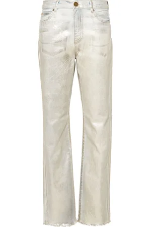 Pinko Roxanne laminated straight-leg jeans