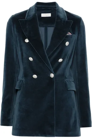 Circolo Double-breasted velvet blazer