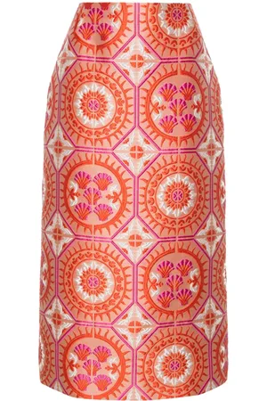 La DoubleJ Patterned-jacquard midi pencil skirt